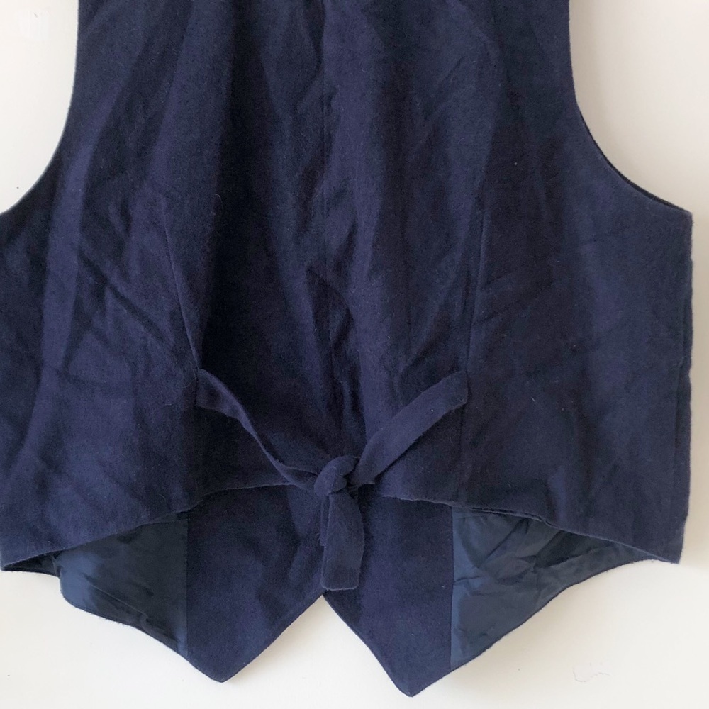 Karen Scott Vintage Christmas Snowman Navy Blue Felt Vest 2X Plus Size Winter - Picture 8 of 13